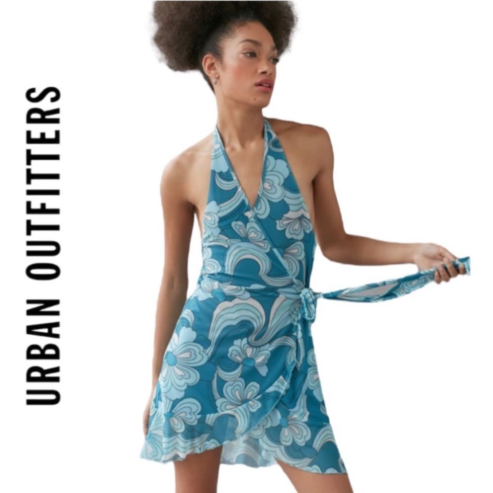 NEW Urban Outfitters UO Rara Mini Wrap Dress S L